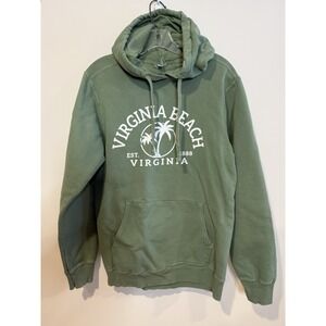Port & Co Hoodie Sz‎ SM Virginia Beach Green Sweatshirt Spring Break Vacation